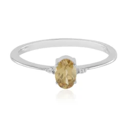 Champagner-Zirkon-Silberring