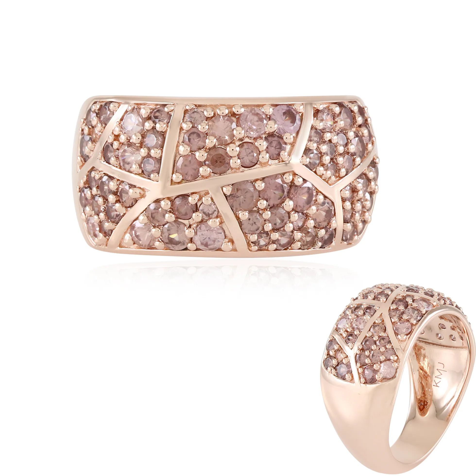Champagner-Zirkon-Silberring