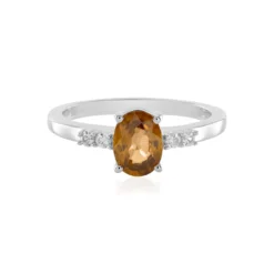 Champagner-Zirkon-Silberring