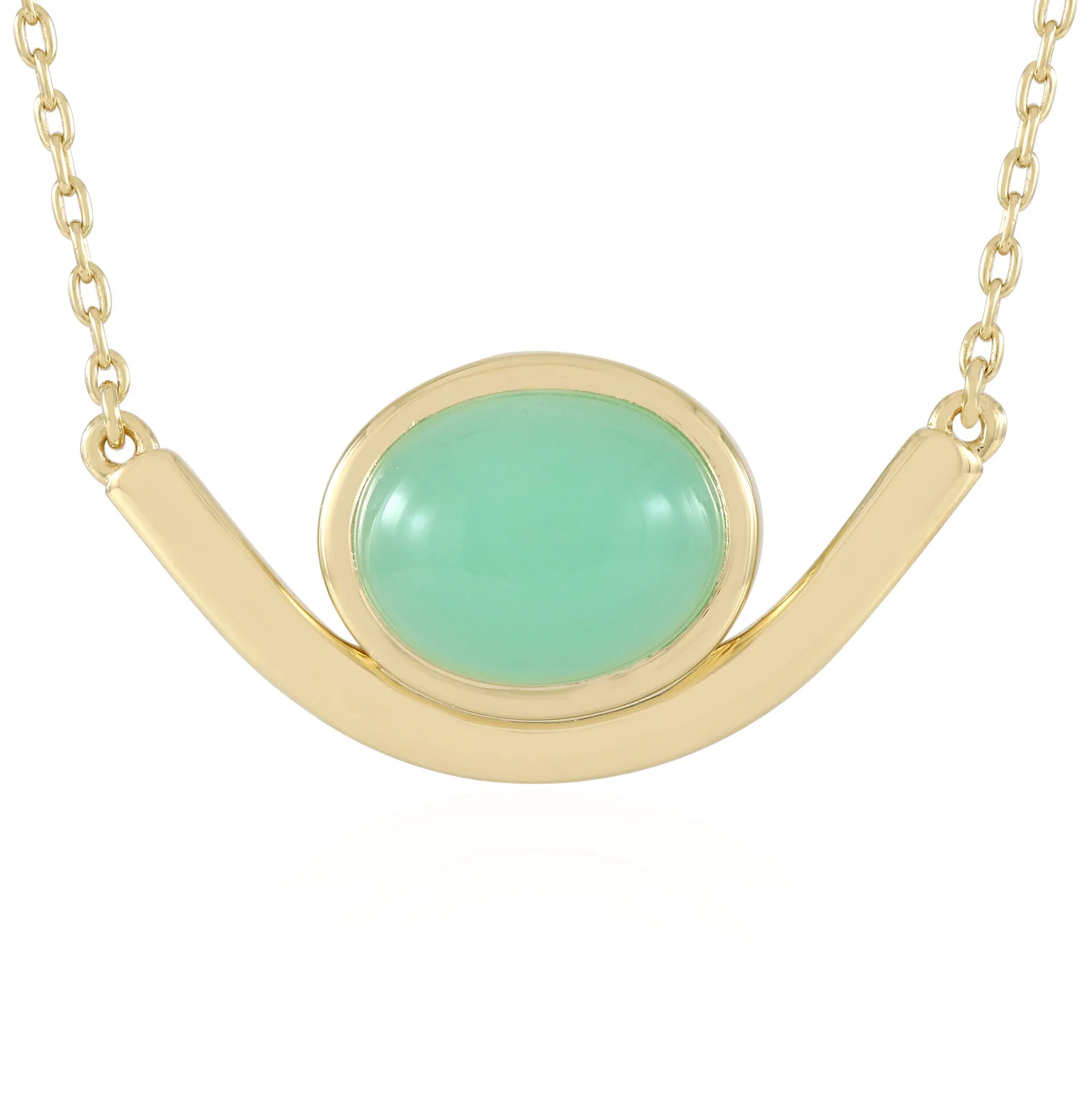 Chrysopras-Silbercollier