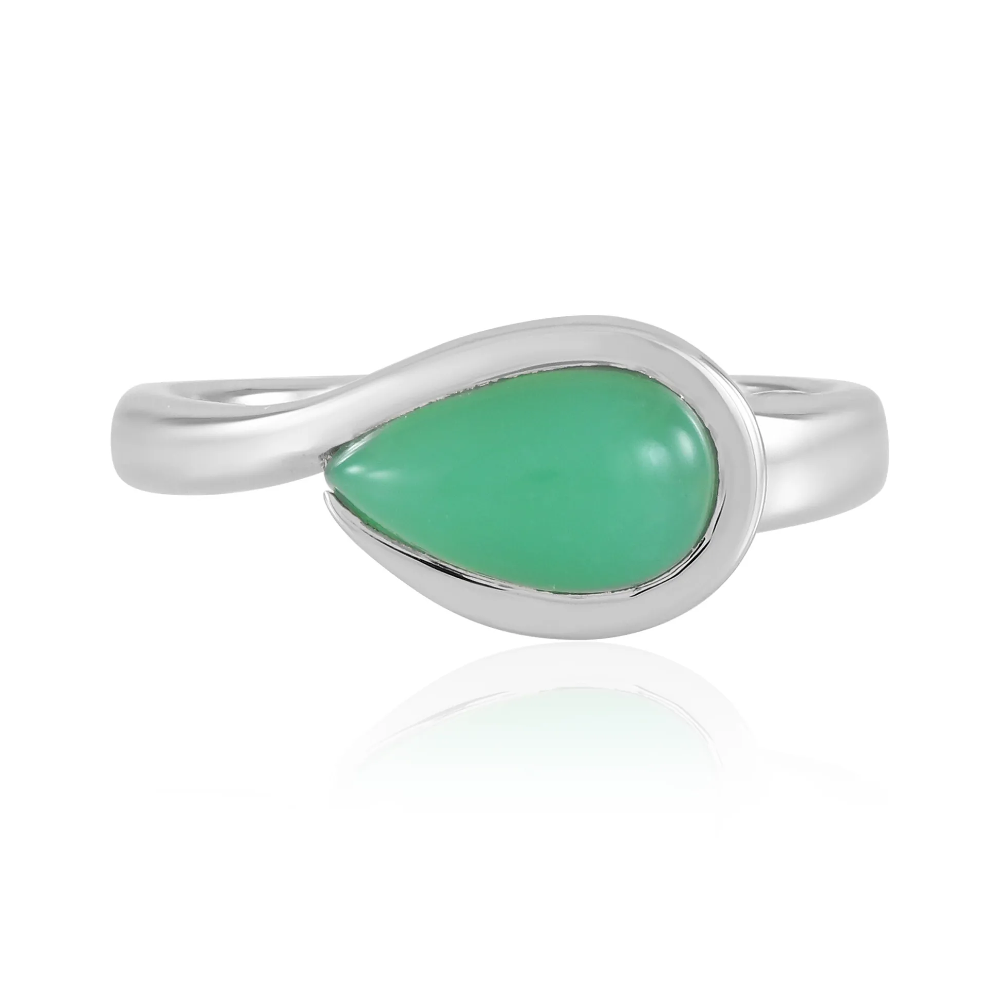 Chrysopras-Silberring