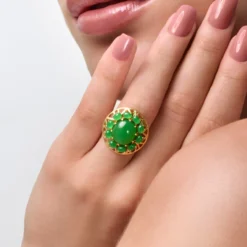 Chrysopras-Silberring