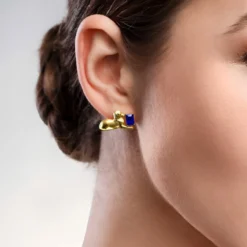 Cobaltblauer Spinell-Silberohrringe