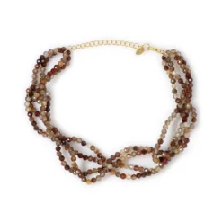 Cognac-Zirkon-Silberarmband