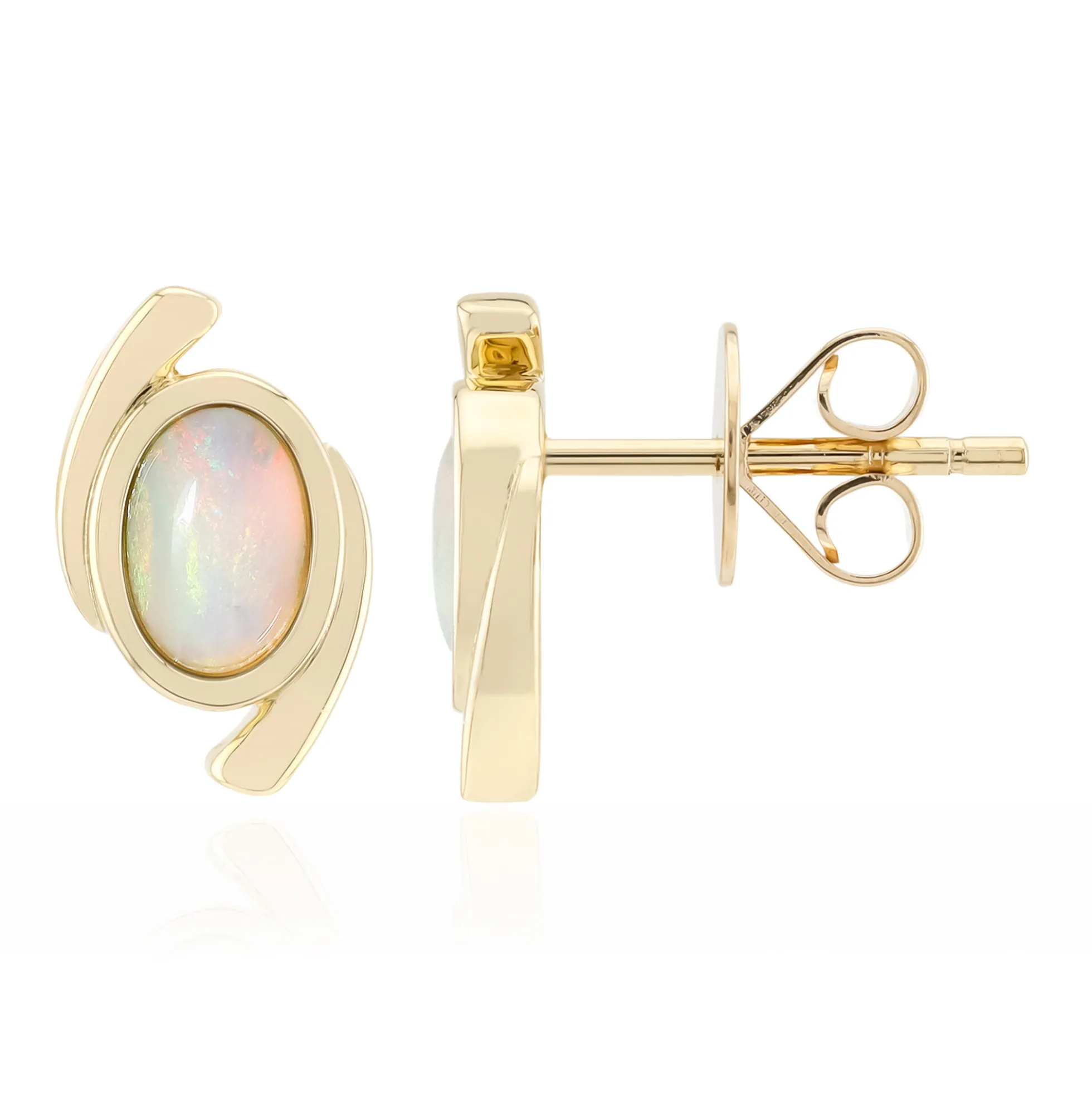Coober Pedy-Opal-Goldohrringe