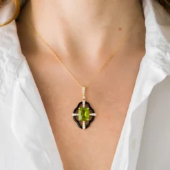 Dashihe-Peridot-Goldhalskette