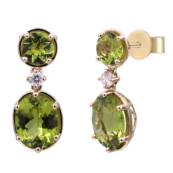 Dashihe-Peridot-Goldohrringe