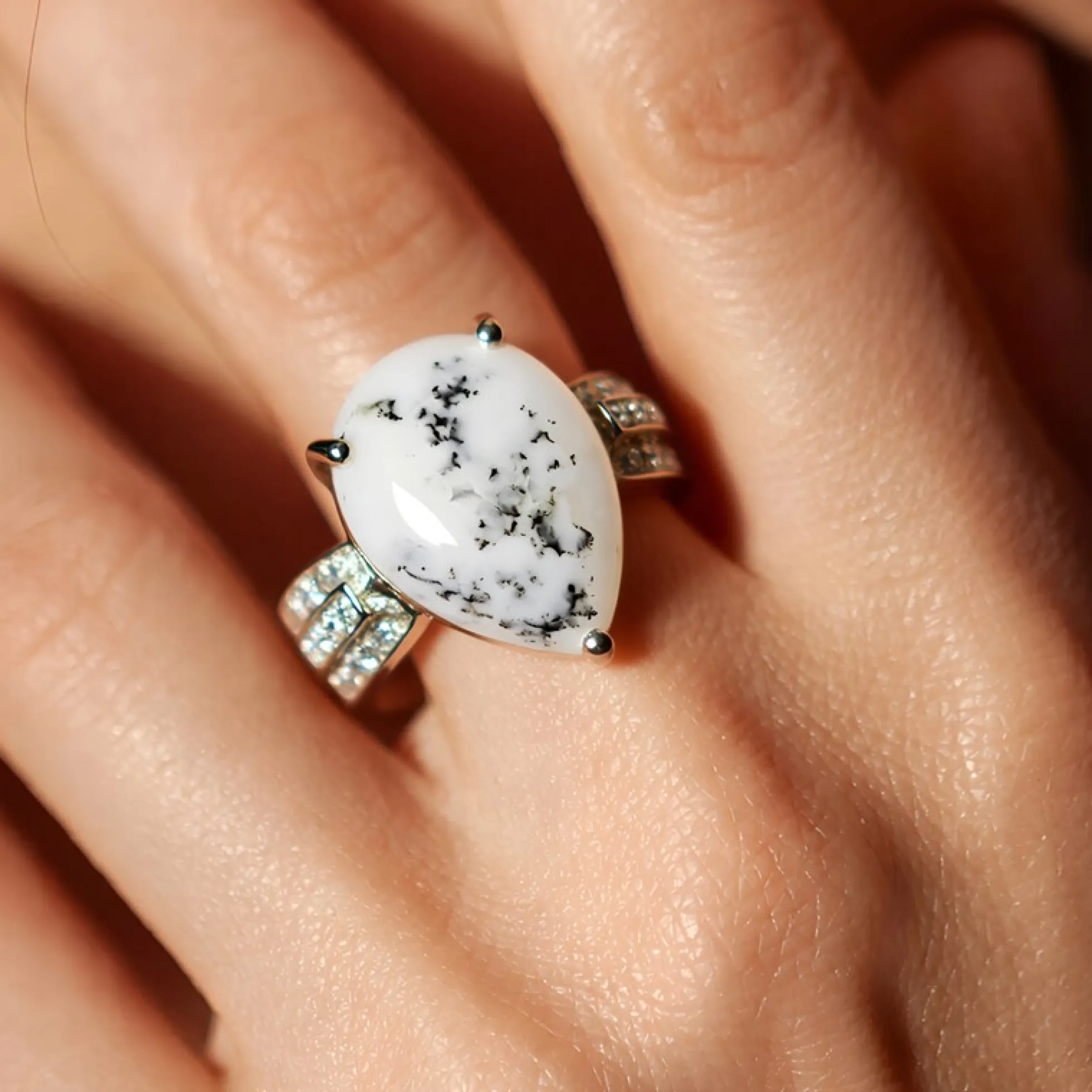 Dendriten-Achat-Silberring