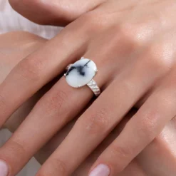 Dendriten-Achat-Silberring
