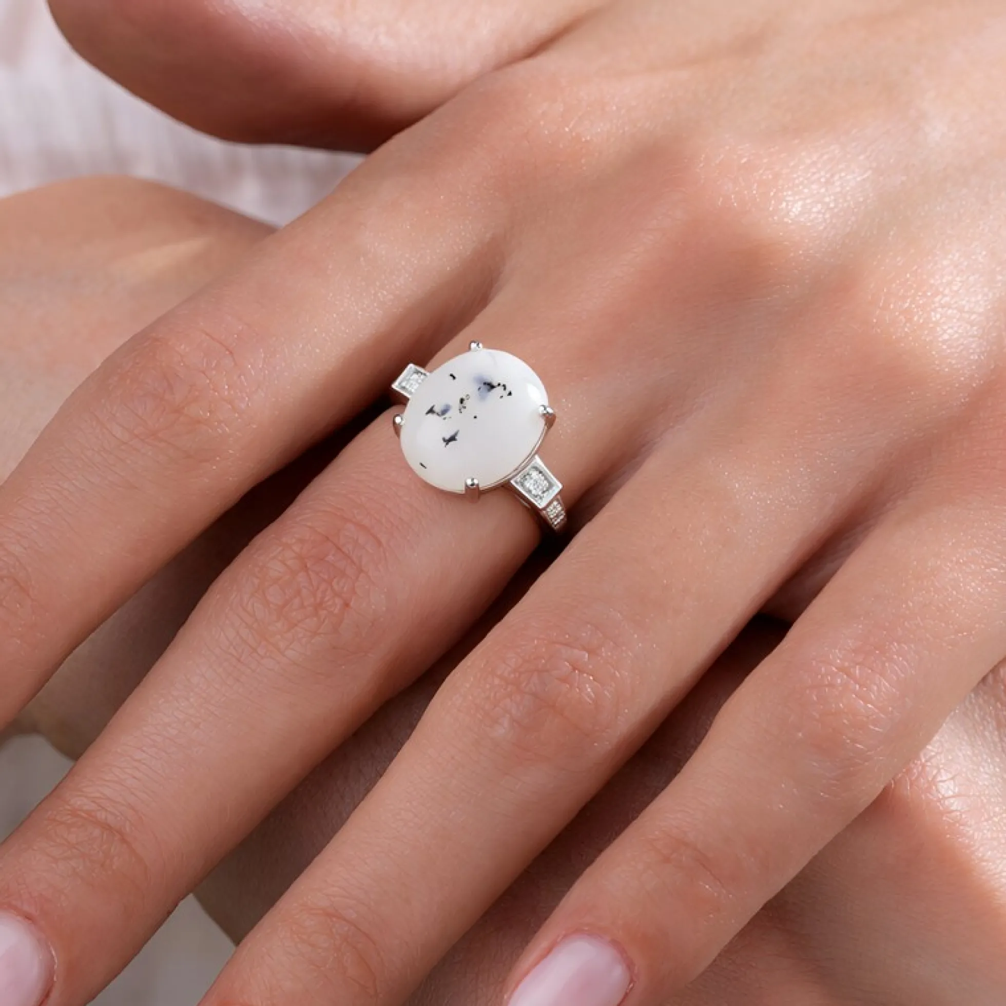 Dendriten-Achat-Silberring