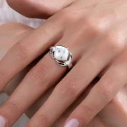 Dendriten-Achat-Silberring