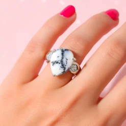 Dendriten-Achat-Silberring