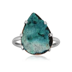 Drusen-Gem Silica-Silberring