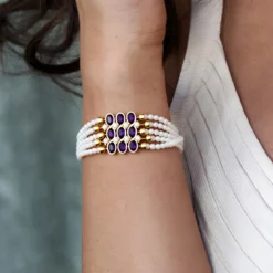 Edelstein-Silberarmband