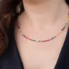 Edelstein-Silberhalskette