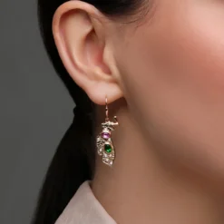 Edelstein-Silberohrringe