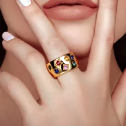 Edelstein-Silberring (Adela Gold)