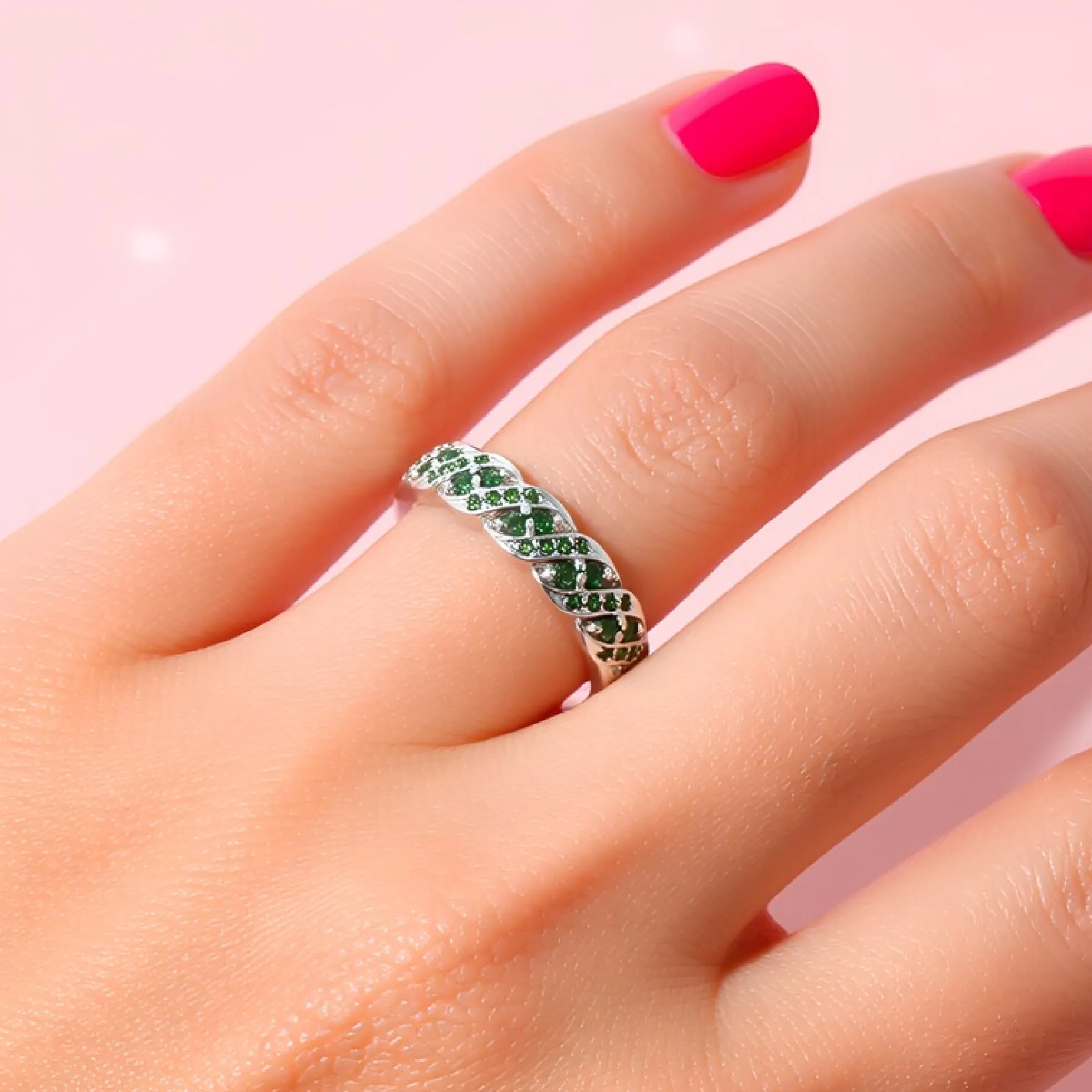 Fancy-Diamant-Silberring