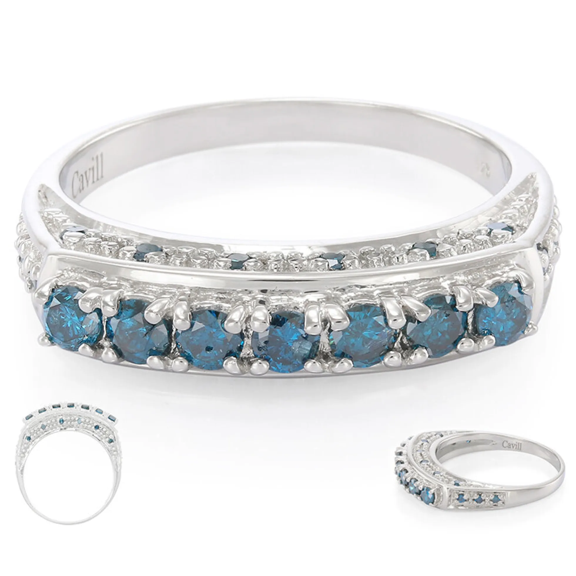 Fancy-Diamant-Silberring