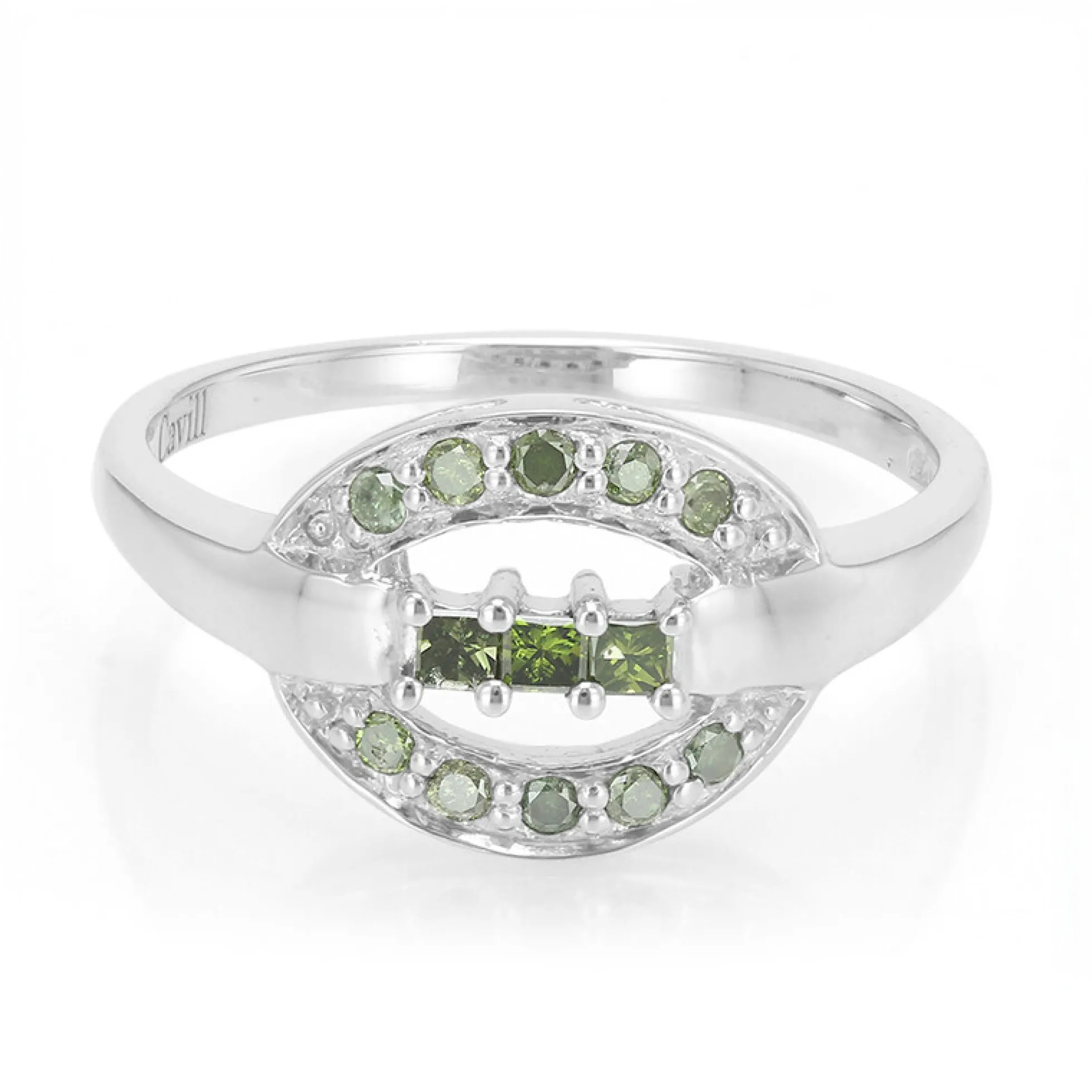 Fancy-Diamant-Silberring