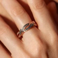 Fancy-Diamant-Silberring