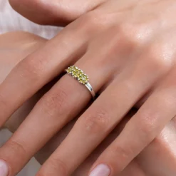 Fancy-Diamant-Silberring