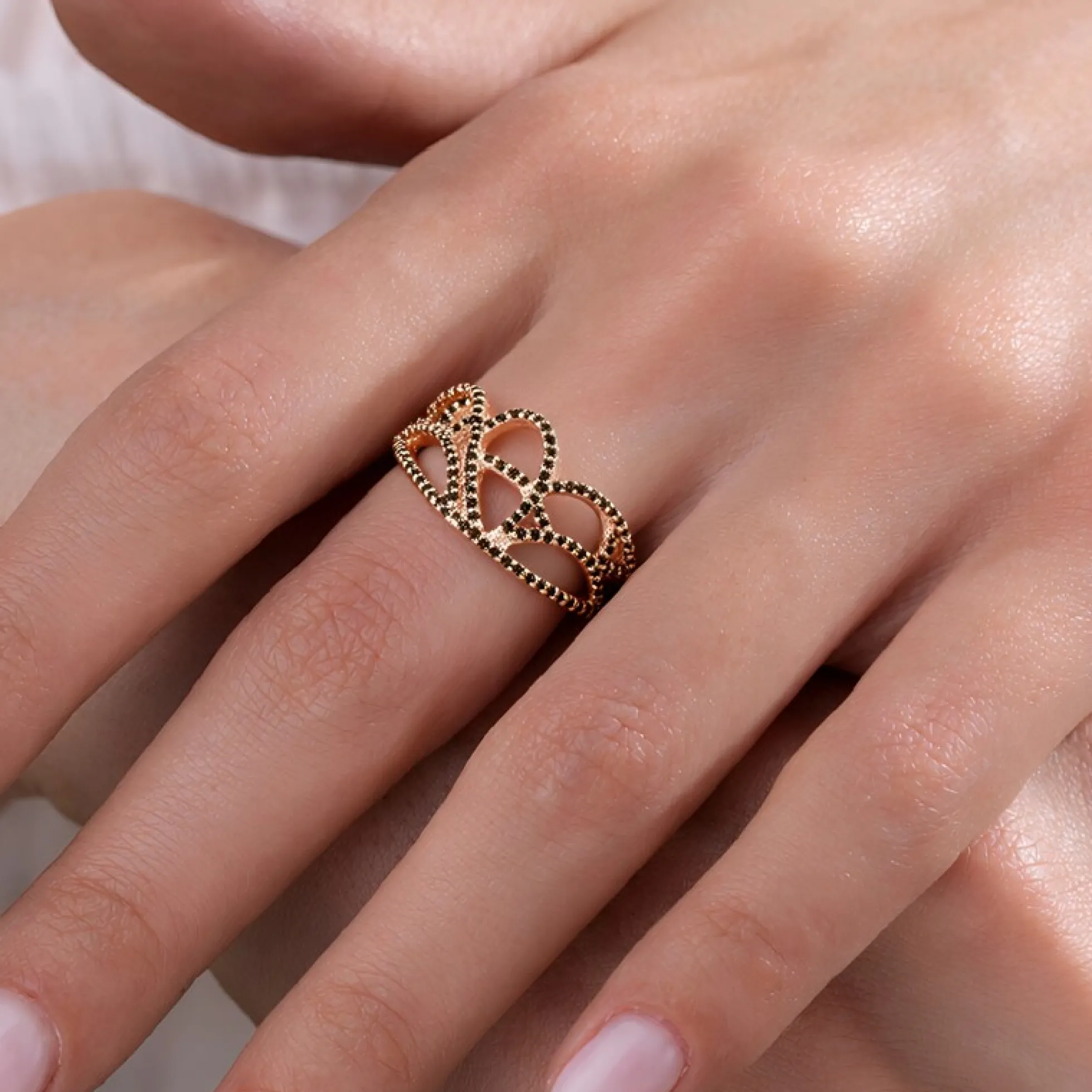 Fancy-Diamant-Silberring