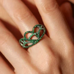 Fancy-Diamant-Silberring
