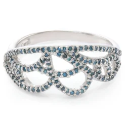 Fancy-Diamant-Silberring