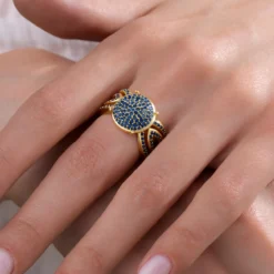 Fancy-Diamant-Silberring
