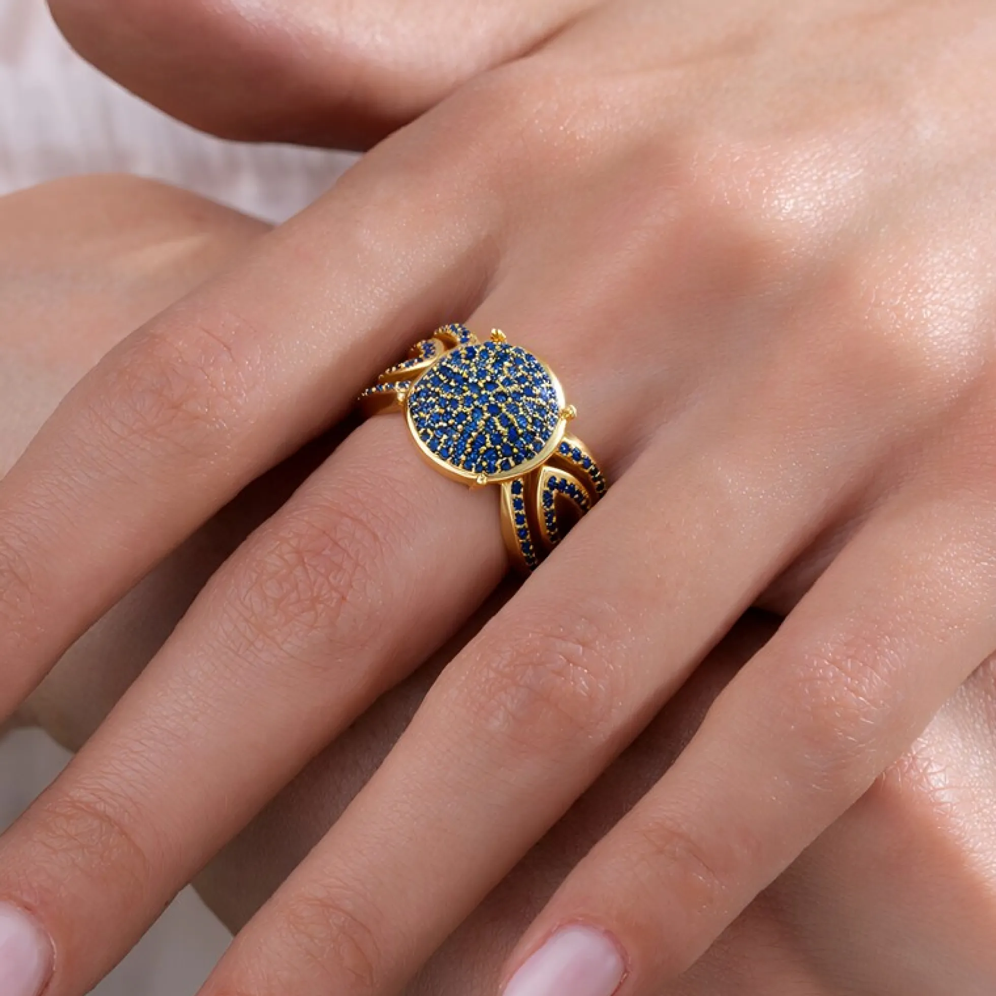 Fancy-Diamant-Silberring