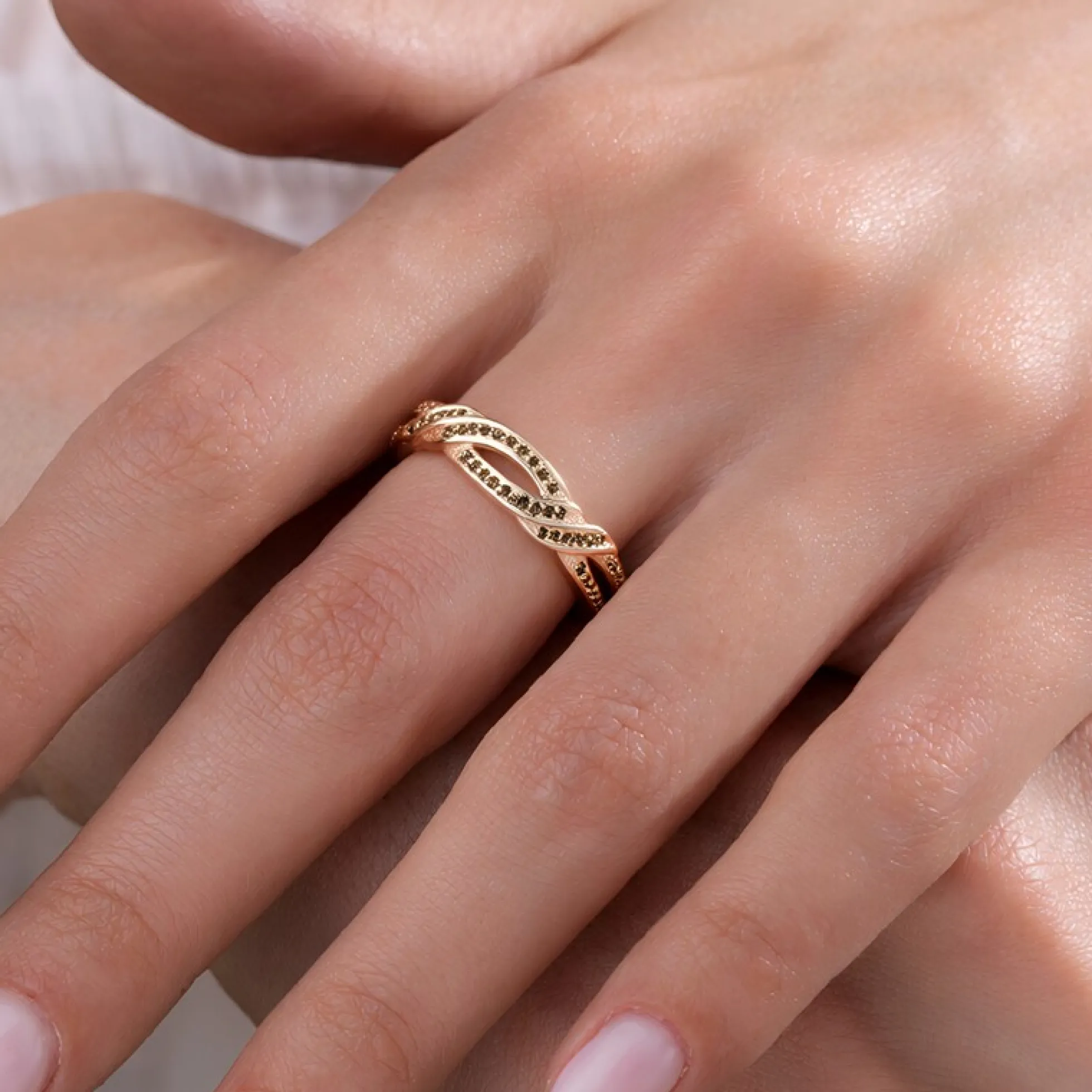 Fancy-Diamant-Silberring