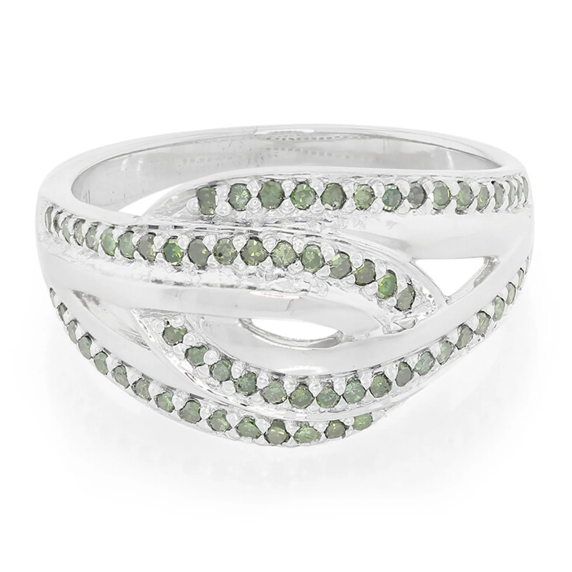 Fancy-Diamant-Silberring