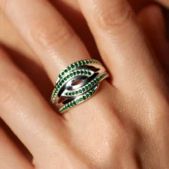 Fancy-Diamant-Silberring
