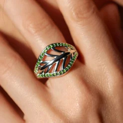 Fancy-Diamant-Silberring
