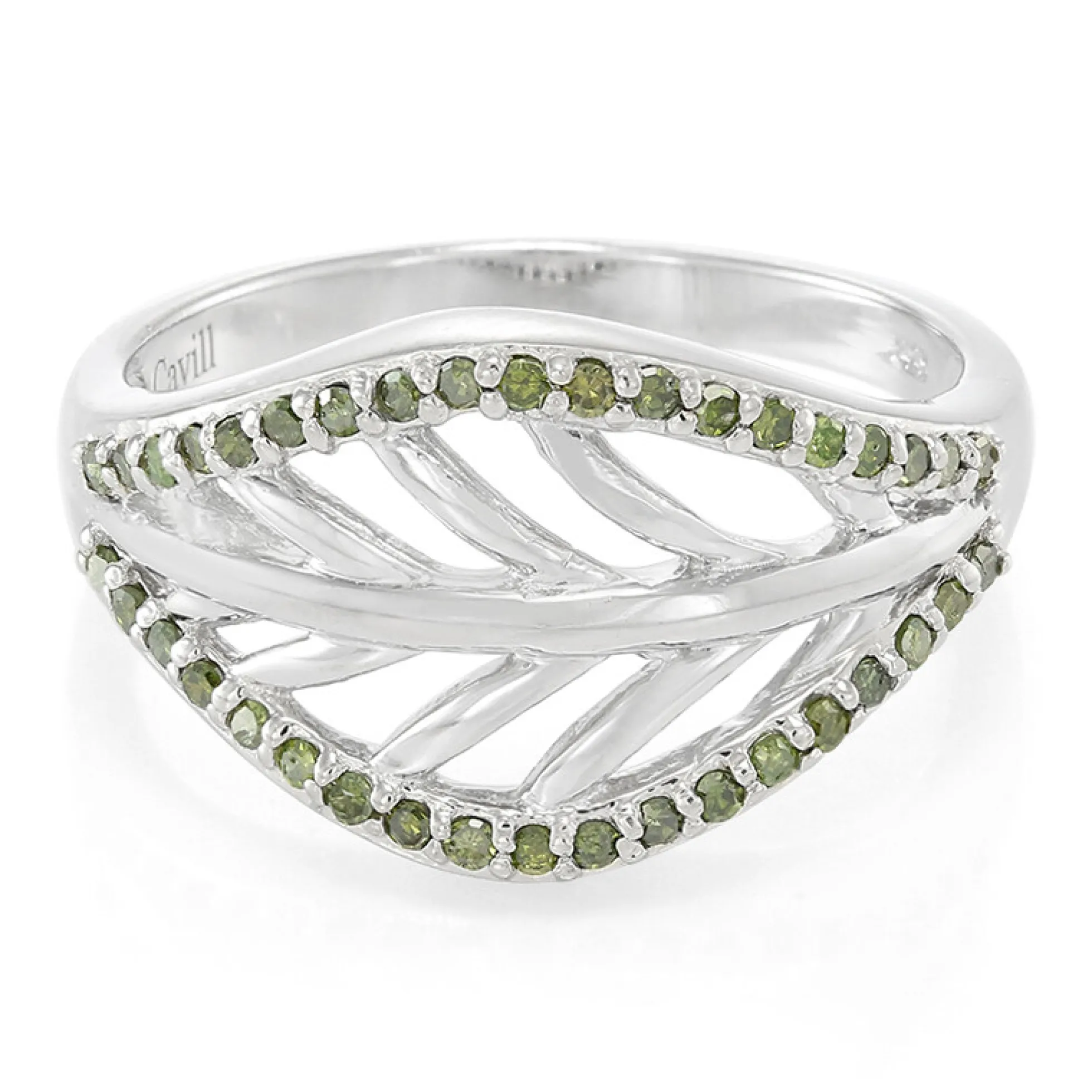 Fancy-Diamant-Silberring