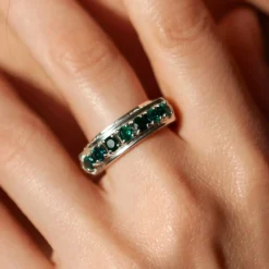 Fancy-Diamant-Silberring