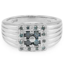 Fancy-Diamant-Silberring