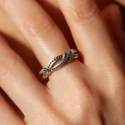Fancy-Diamant-Silberring
