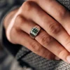 Fancy-Diamant-Silberring