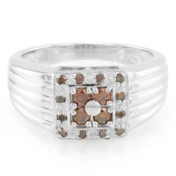 Fancy-Diamant-Silberring