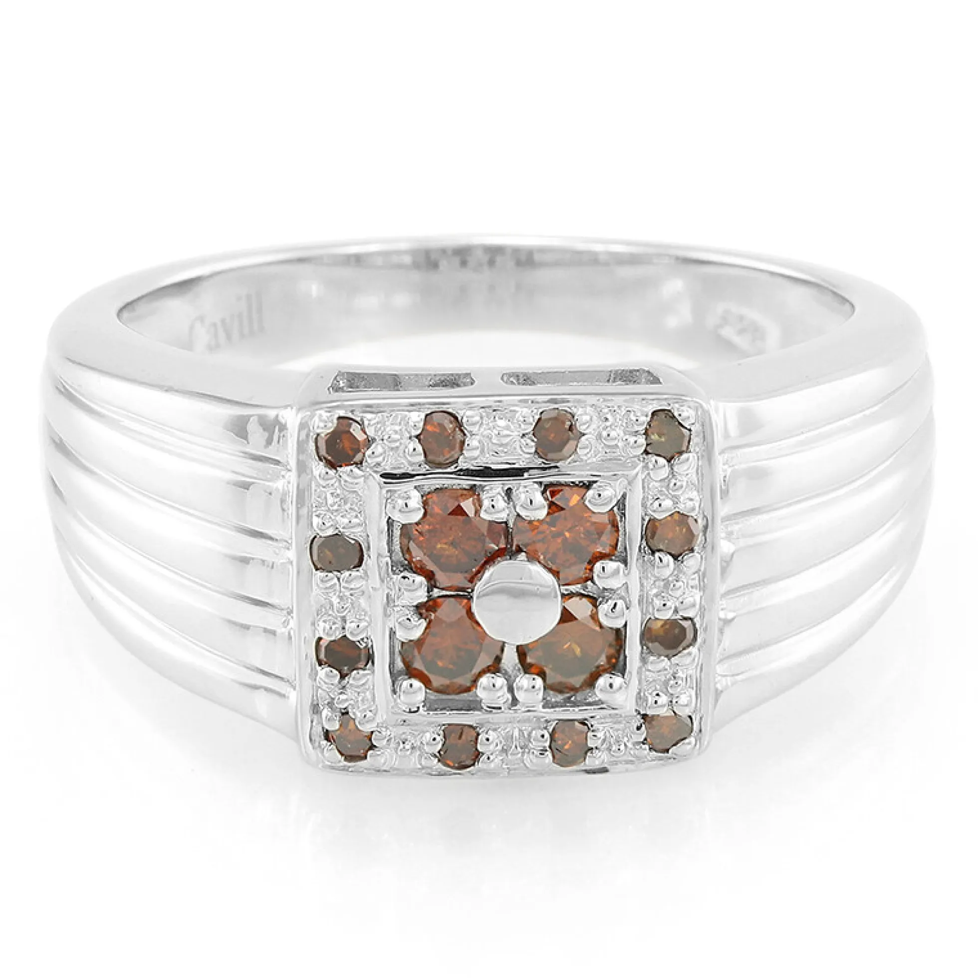 Fancy-Diamant-Silberring