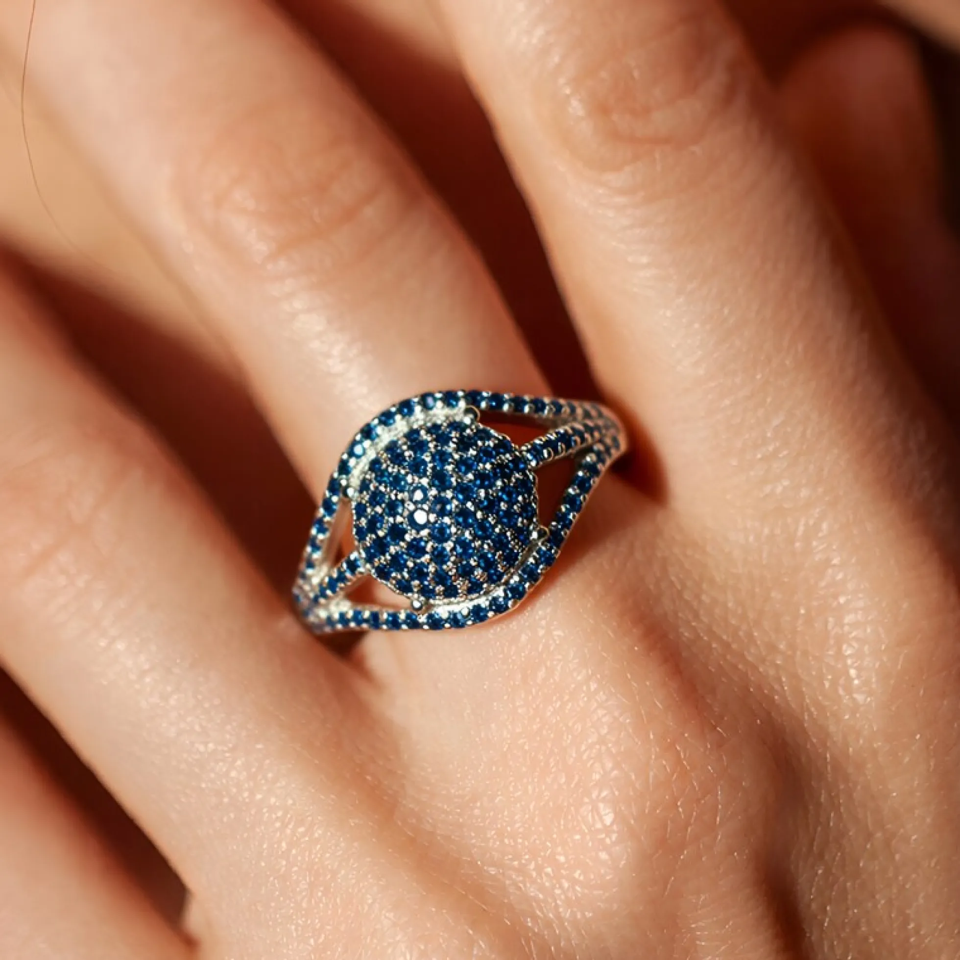 Fancy-Diamant-Silberring