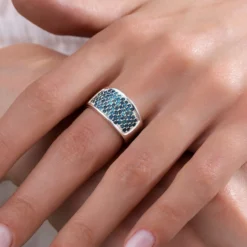 Fancy-Diamant-Silberring