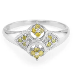 Fancy-Diamant-Silberring