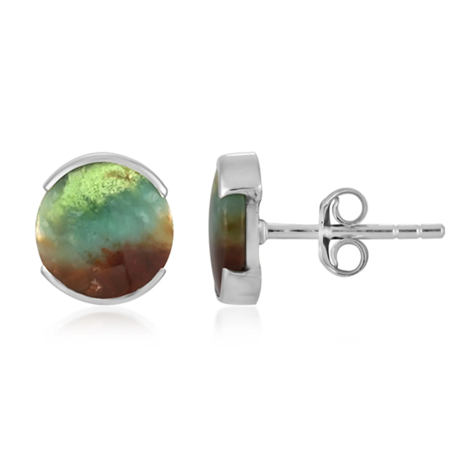Garut-Holzopal-Silberohrringe