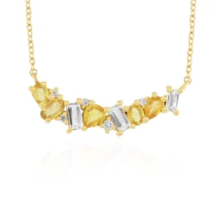 Gelber Ceylon-Saphir-Silbercollier