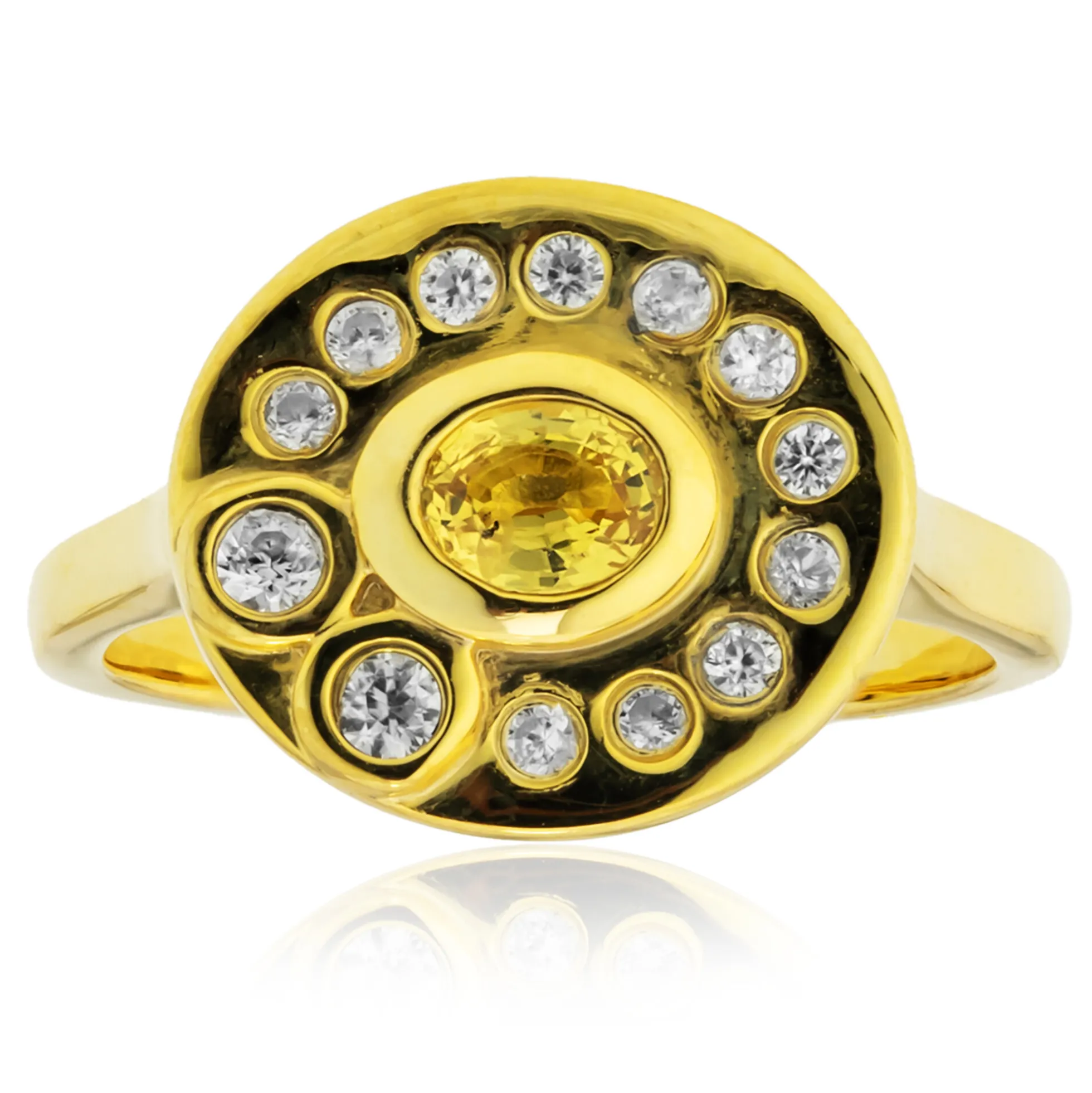 Gelber Ceylon-Saphir-Silberring