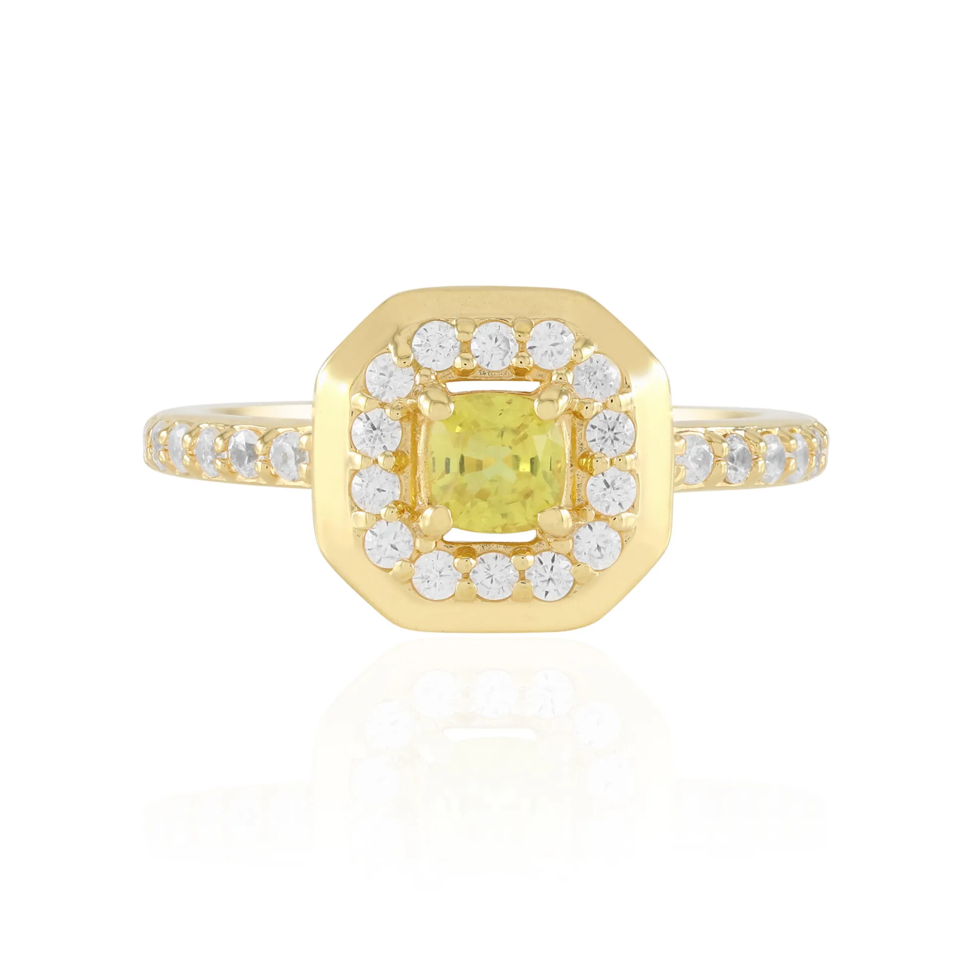 Gelber Ceylon-Saphir-Silberring