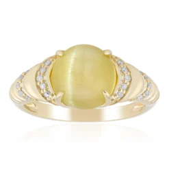 Gelber Danburit-Katzenauge-Goldring